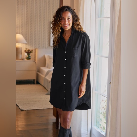 Frank & Eileen Dresses & Skirts - Frank & Eileen Mary Shirtdress Famous Denim Distressed Dress Black Large